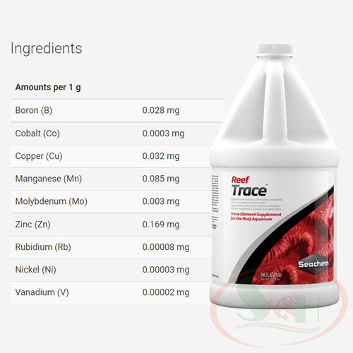 Dinh dưỡng nước mặn Seachem Reef Trace 250ml, 500ml dưỡng chất vi lượng bể cá biển san hô