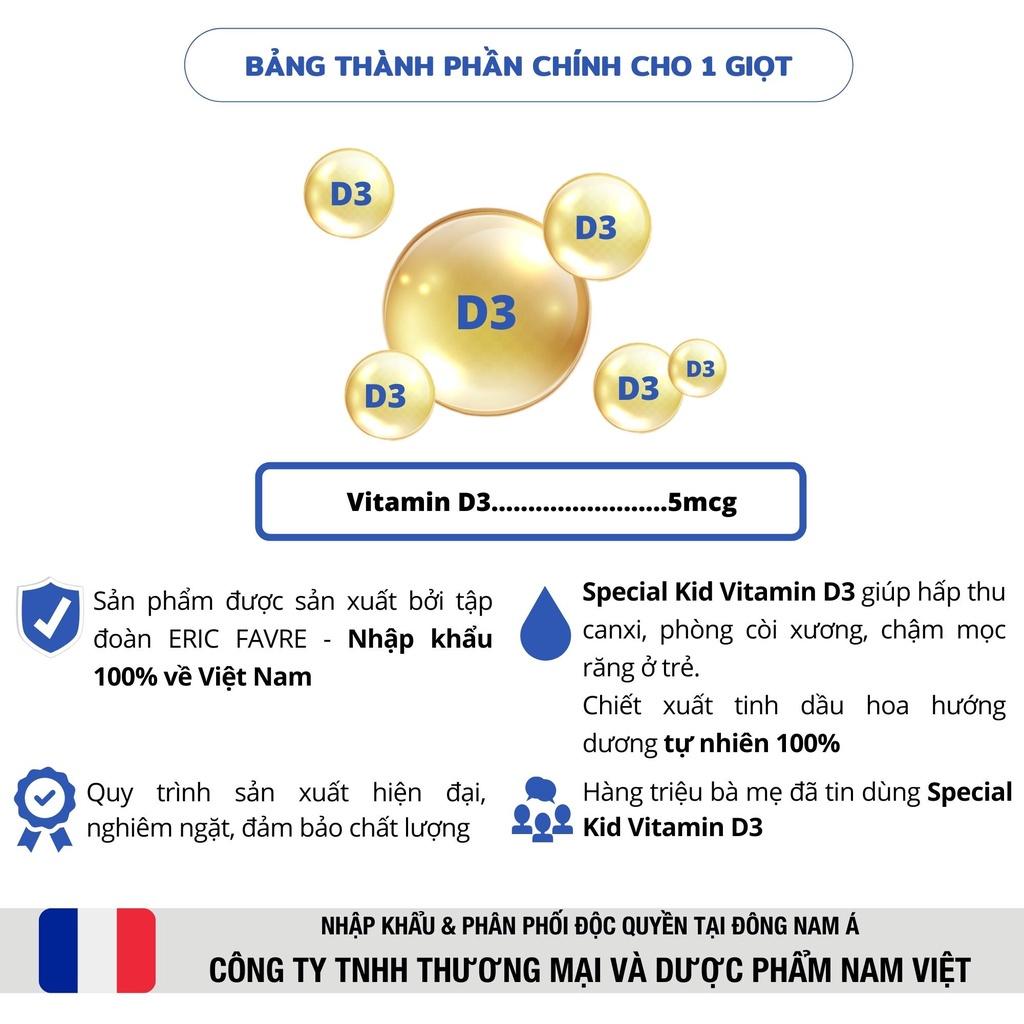 Special Kid Vitamin D3. Tinh dầu hỗ trợ hấp thu canxi giảm còi xương chậm mọc răng cho bé