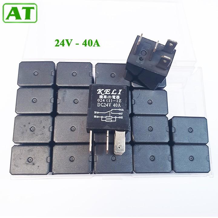 Hộp 20 Relay, Rơ Le Điều Hòa Ô Tô 4 Chân 12V hoặc 24V 40A Màu Đen