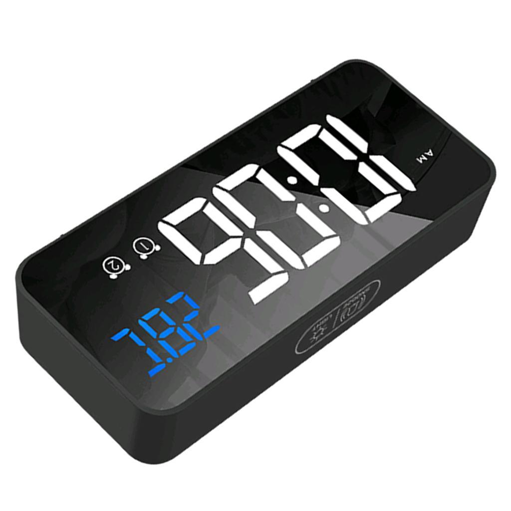 Kitchen Electronic Clock Mute LED Mirror Clock Bedside Alarm Clock Desk Clock #1