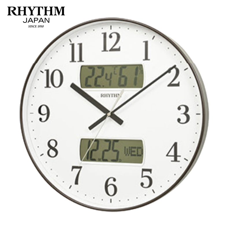 Đồng hồ treo tường Nhật Bản Rhythm CFG724NR06 Kt 36.0 x 4.5cm, 1240g. Vỏ nhựa. Dùng Pin.