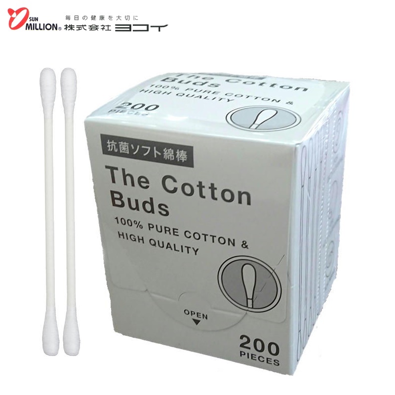 Combo 03 Hộp 200 tăm bông mềm kháng khuẩn Sanritsu - Made in Japan