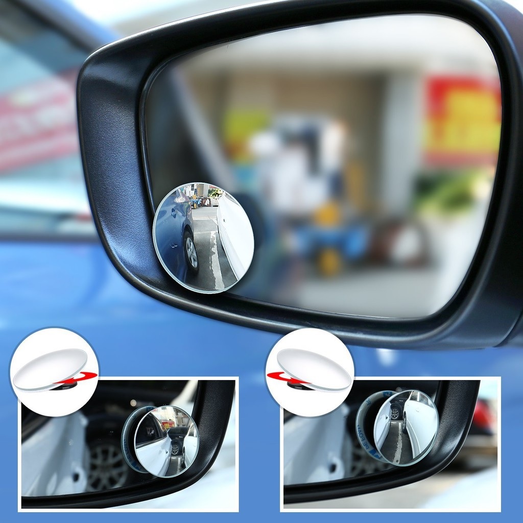 ROGTZ Bộ 02 Gương Cầu Lồi Đa Cực 360 Độ Gắn Gương Chiếu Hậu Ô Tô, Xe Máy - Hàng Nhập Khẩu