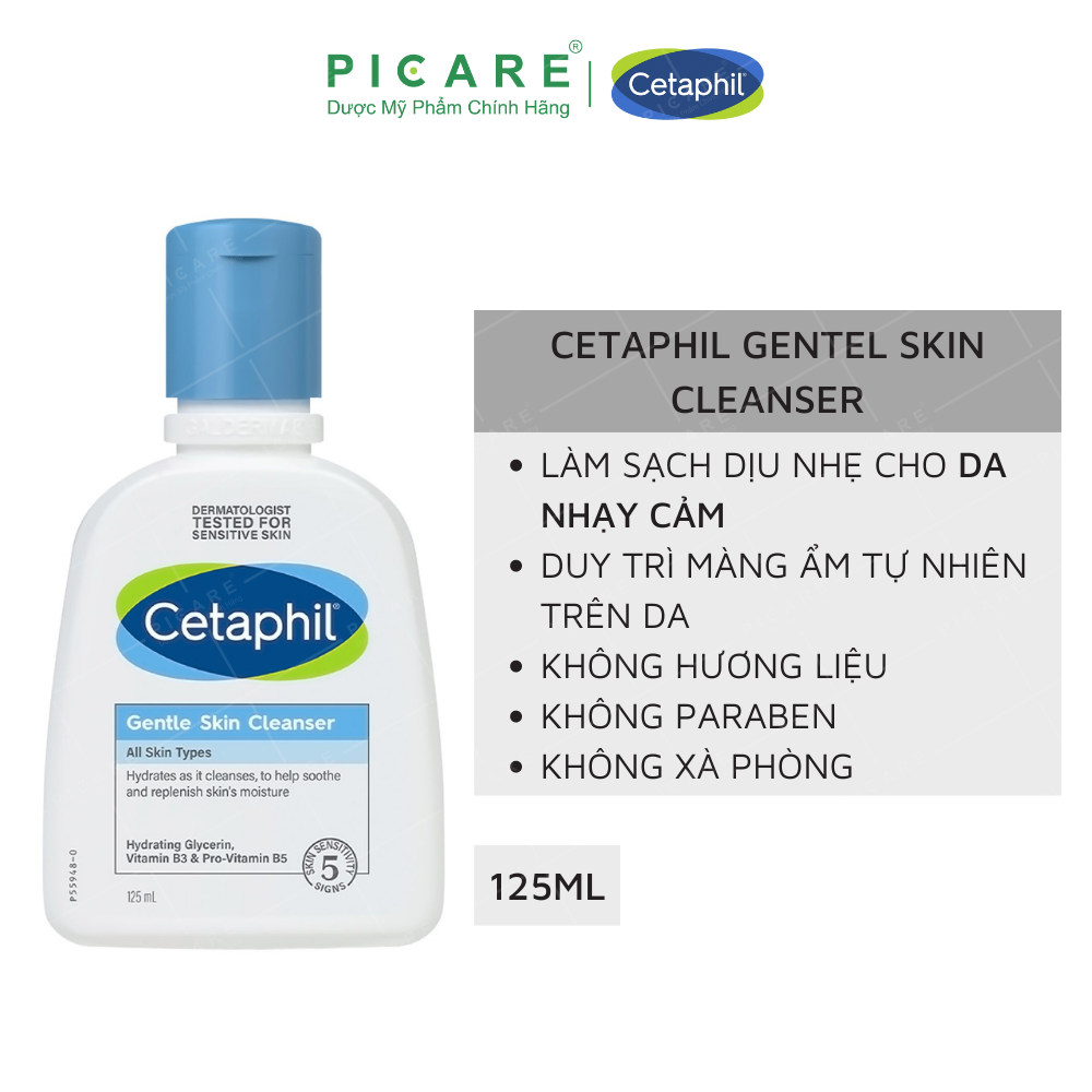 Sữa rửa mặt dịu lành cho da nhạy cảm Cetaphil Gentle Skin Cleanser 125ml