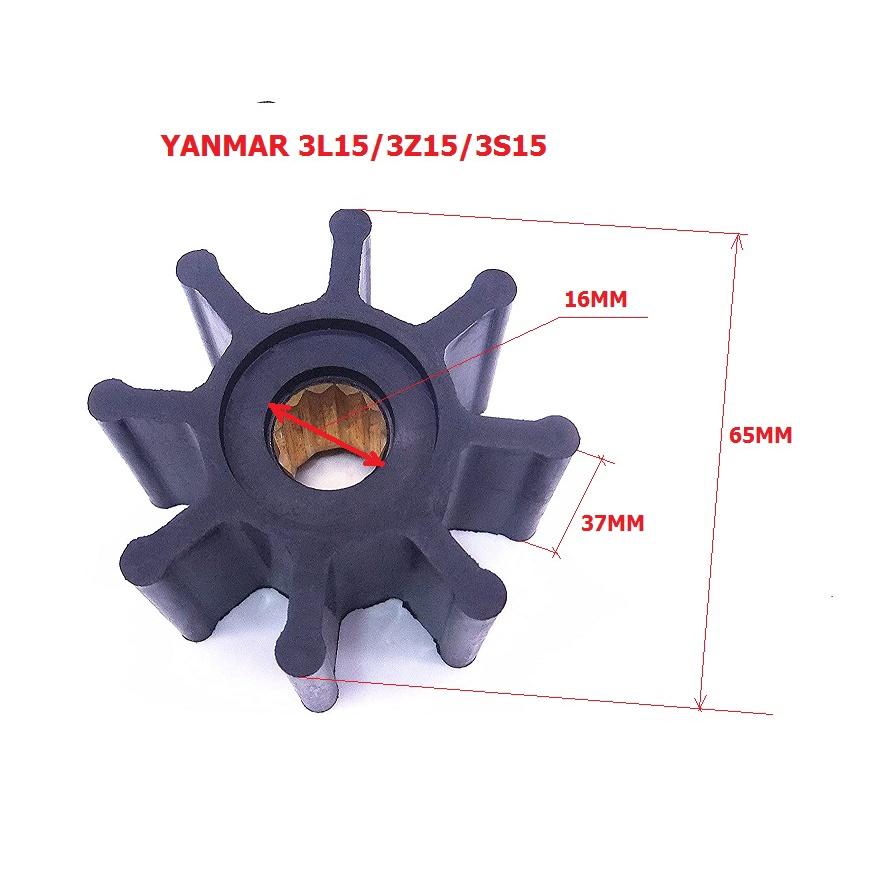 Cánh bơm Hàn Quốc DJ-08-40-0801 làm mát động cơ Yanmar 3L15,3Z15,3S15. Hiệu DJ Hàn Quốc