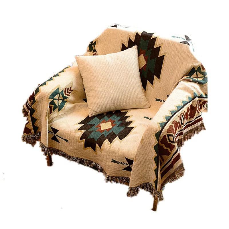 Khăn phủ Vintage Vải Cotton Cao Cấp Nhập Khẩu Sử dụng 2 mặt 130x180