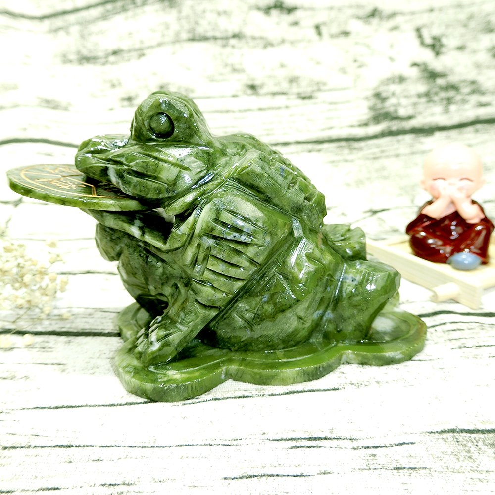 Tượng Thiềm Thừ Phong Thủy Ngậm Tiền Đá Caxidon - Tài Lộc Vào Nhà - Vượng Khí Xung Túc