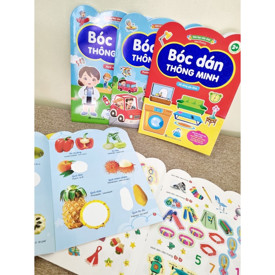 sách - bóc dán thông minh song ngữ việt anh dành cho trẻ từ 2-6 tuổi (bộ 6 cuốn)