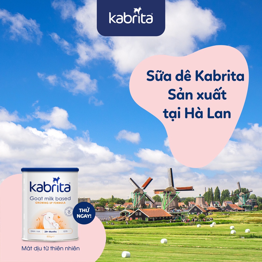 Sữa Dê Kabrita Chính Hãng cho bé Số 1, 2, 3 loại Lon 400g, 800g - Tặng kèm khóa tủ an toàn cho bé