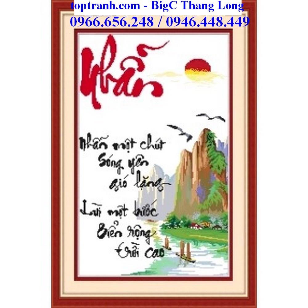 Tranh thêu chữ thập chữ Nhẫn LV3233 chưa thêu