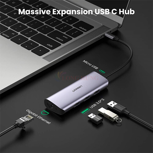 Cổng chuyển đổi Ugreen 4-in-1 Multifunction Adapter USB-C Hub CM252 60718 - Hàng chính hãng