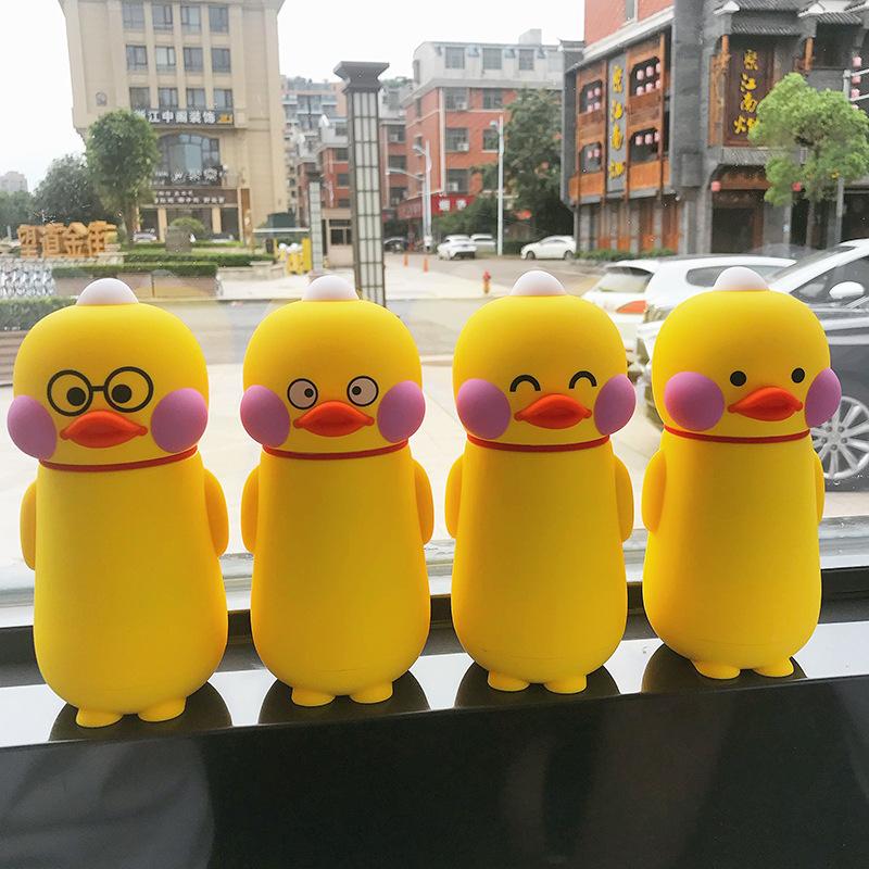 248ml Chai nước hoạt hình dễ thương Di động Cúp nước bằng thép không gỉ Cúp máy chân không chống nhiệt （Vịt nheo mắt）