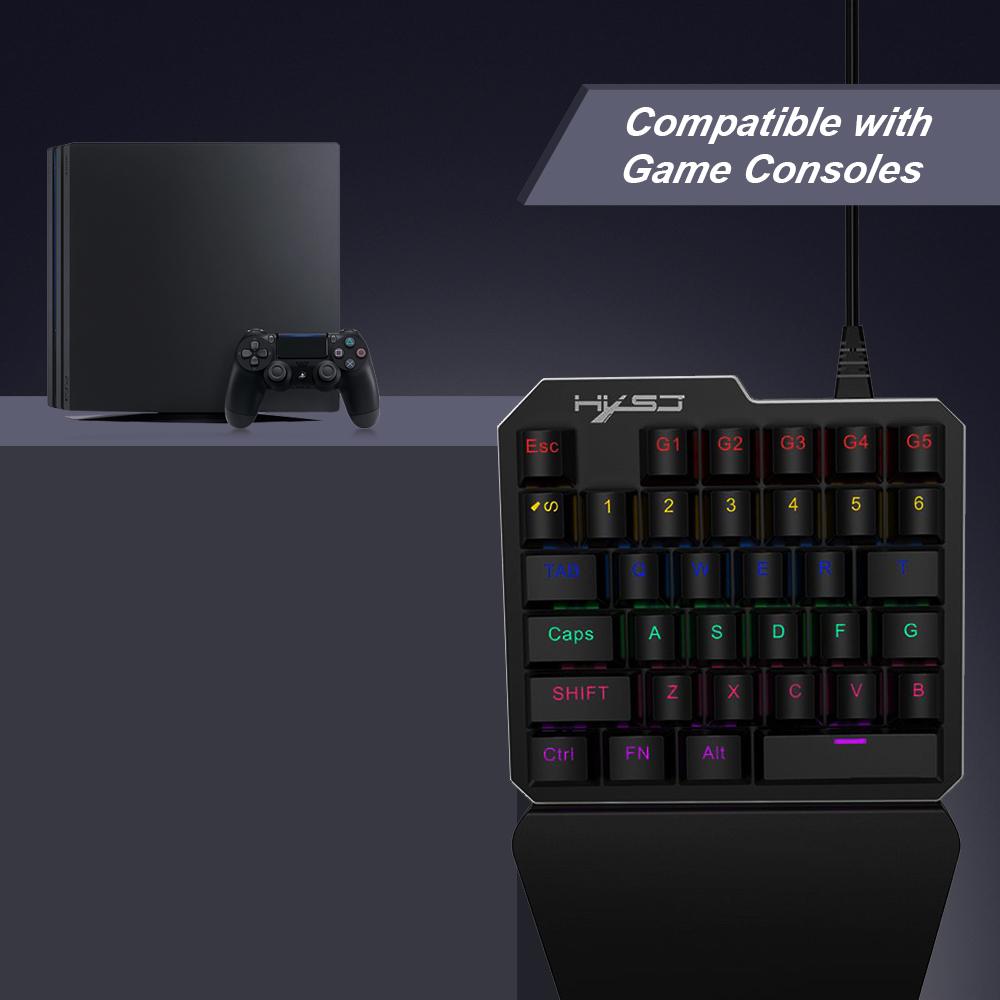 HXSJ J100+A885 Keyboard Mouse Set 35 Keys Mini USB Wired 5500DPI 6 Buttons LED Optical Gaming Keyboard Mouse Combos for