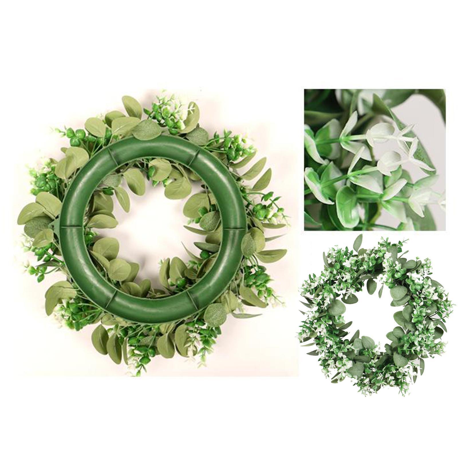 Artificial Plants Wreath Green Leaves Wreath Front Door Style 1