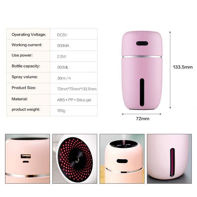 Cá Heo Trắng Máy Tạo Độ Ẩm Không Khí Khuếch Tán Hương Thơm Mini USB Di Động Hương Thơm Mát Phun Sương Tạo Khuếch Tán Tinh Dầu Xe Hơi USB