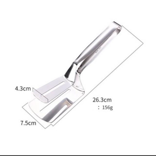 Kẹp gắp đồ ăn bằng inox 304, Xẻng gắp đồ ăn nóng chiên, nướng tiện lợi