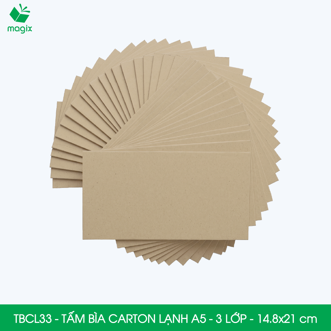 TBCL33 - A5 - Xấp 10 tấm bìa carton lạnh 3 lớp cho đóng gói, lót hộp, giữ form hàng, làm đồ handmade