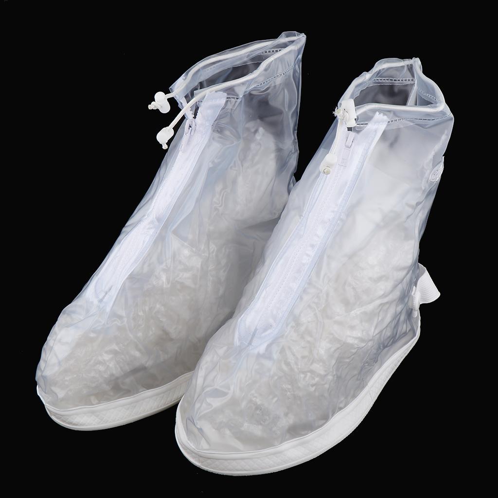Waterproof Rain Boots Cover Reusable & Foldable Shoes Overshoes Durable Anti-Slip Sole Travel Gear Cycling Fishing Men Women Kids