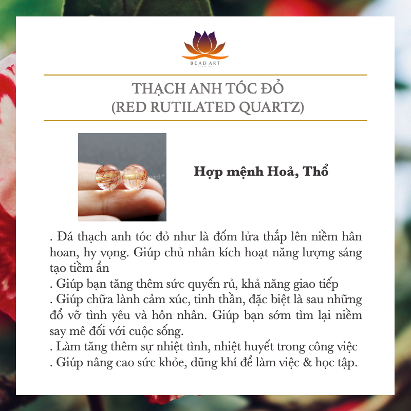Dây Chuyền 11.5x8MM L.Thống Thạch Anh Tóc Đỏ Và Bạc 925, Hoả, Thổ, Vòng Cổ, Trang Sức Phong Thuỷ - Bead Art