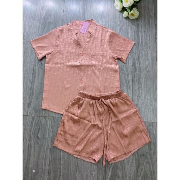 Đồ Bộ Mặc Ở Nhà. Sét Bộ Bijama Đùi Lụa Gấm Siêu Xinh Loại 1. Họa tiết màu sang chảnh . Size cho khách 40_60kg