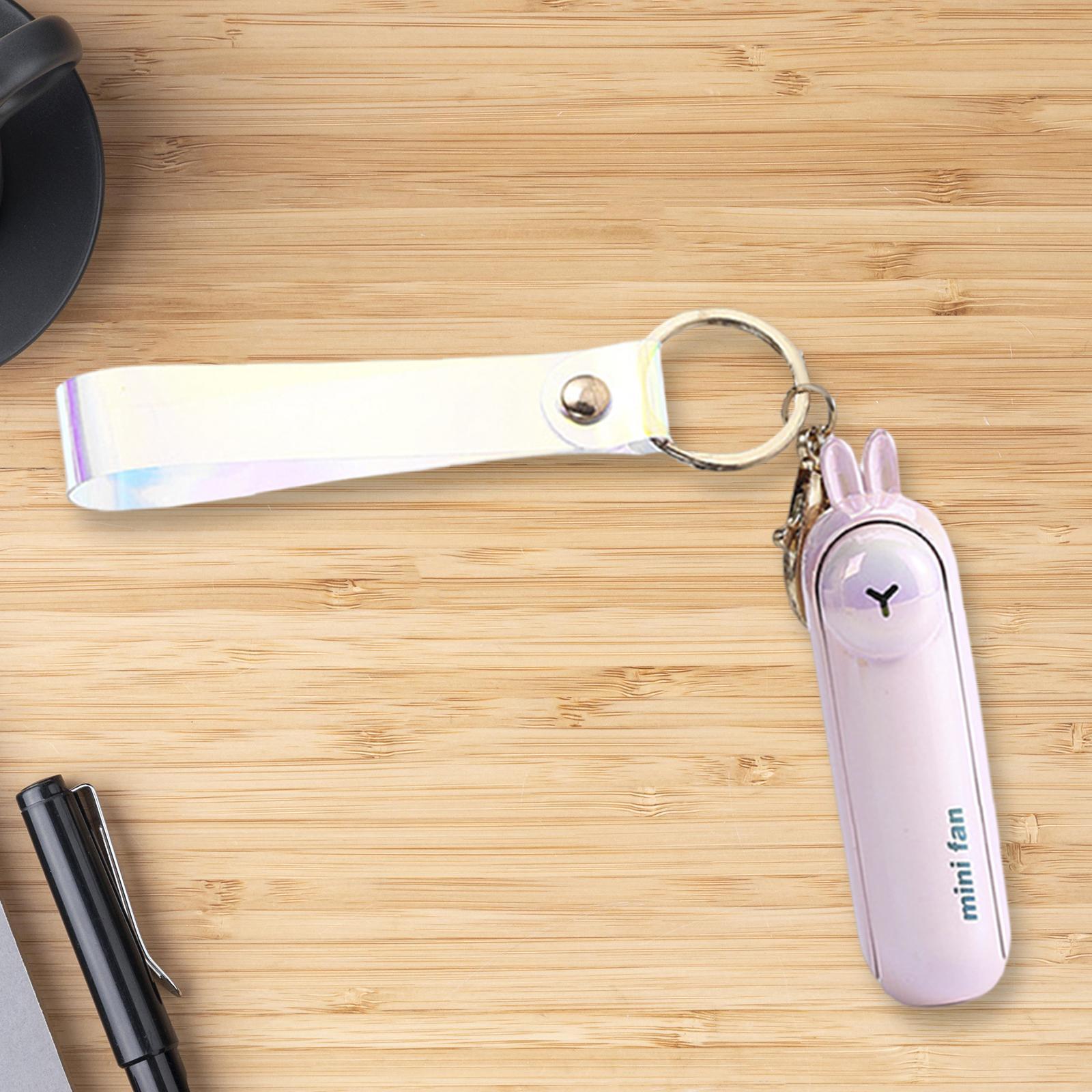 Keychain Fan Mini Cooling Fan Portable Mini Fan 3 Speeds Girls Kids USB Rechargeable Small Pocket Fan Personal Fan for Outdoor Sports Indoor