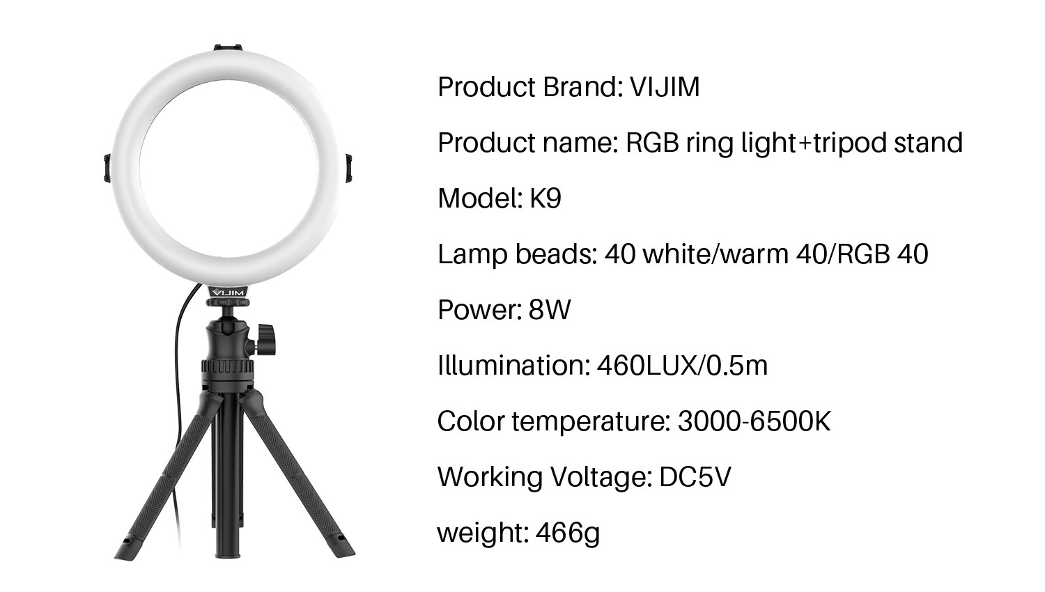 ULANZI K9 RGB - HÀNG CHÍNH HÃNG - Đèn LED đổi màu Ring Light Stand + Phone Holder