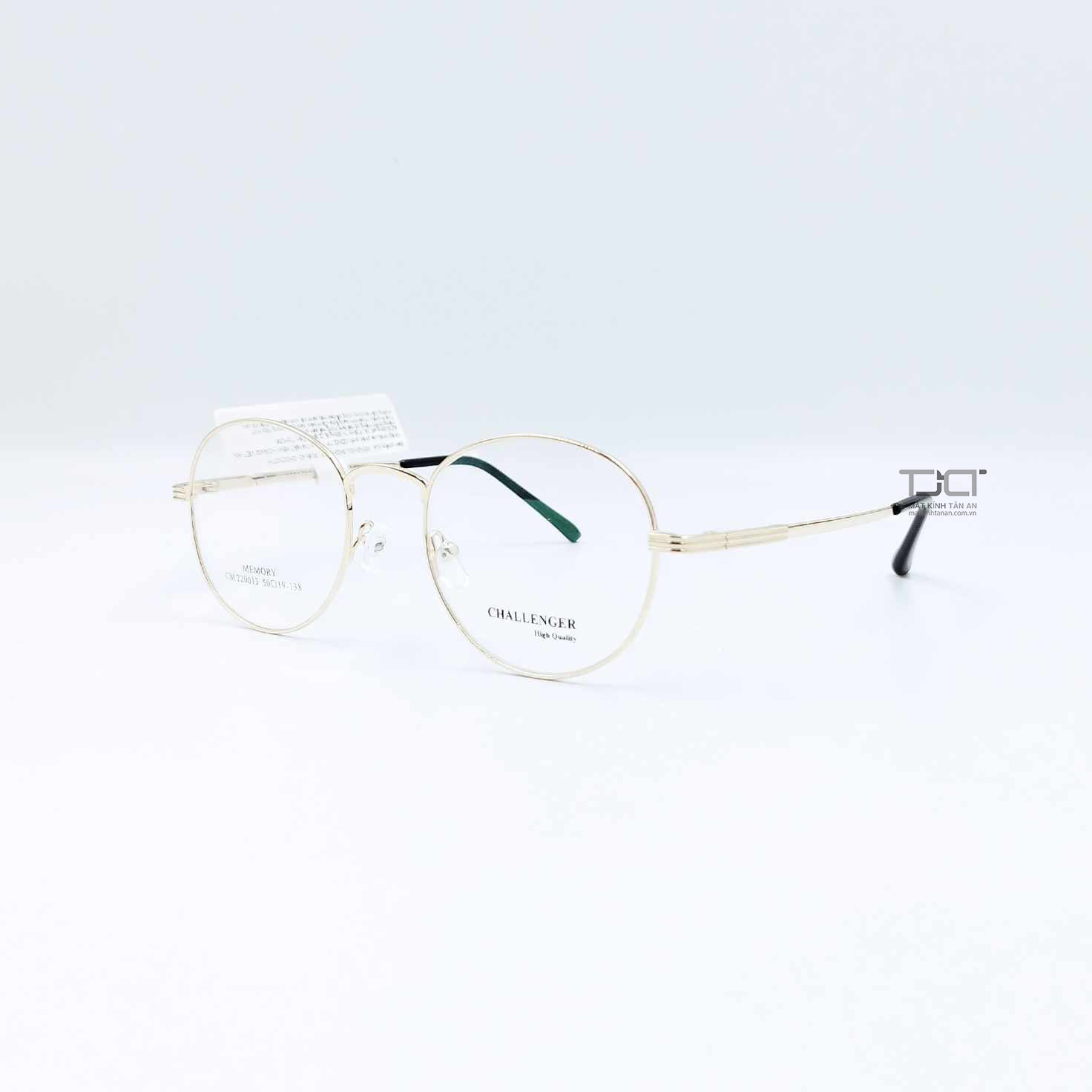 GỌNG KÍNH KIM LOẠI THỜI TRANG, PHOM TRÒN, GỌNG NHUYỄN, CHÍNH HÃNG CHALLENGER CM220013