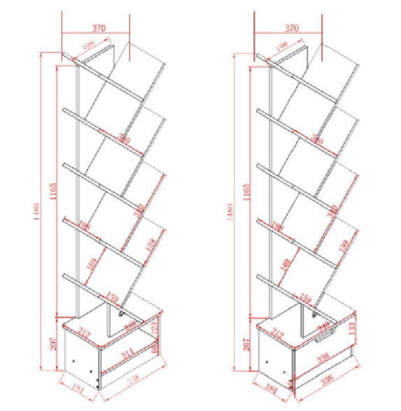 Kệ sách hình cây có hộc