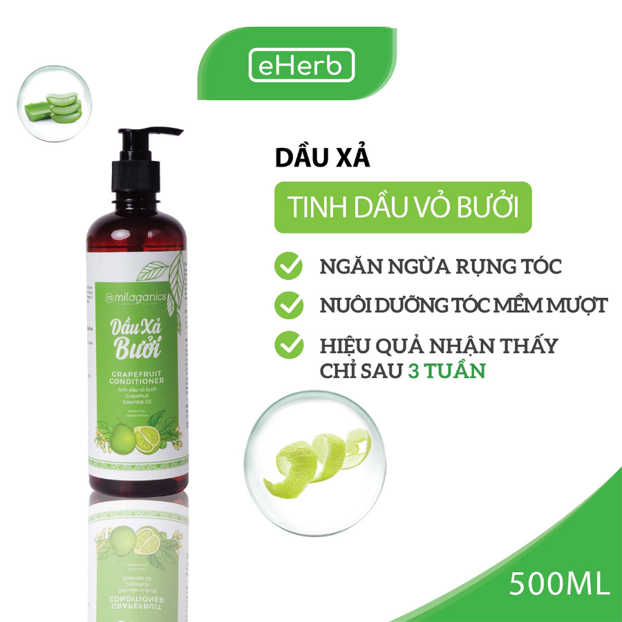 Dầu Xả Bưởi Nuôi Dưỡng Tóc Mềm Mượt, Phục Hồi Tóc Hư Tổn MILAGANICS 250ml