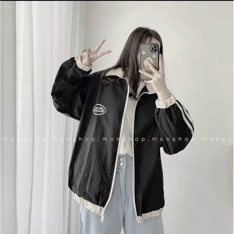 Hình ảnh Áo Khoác Dù Chống Nắng Phối Sọc Unisex Ulzzang Logo Thêu Cao Cấp, Áo Bomber Unisex Nam Nữ Cá Tính Hàng Xịn Chất Dày Dặn Hottrend