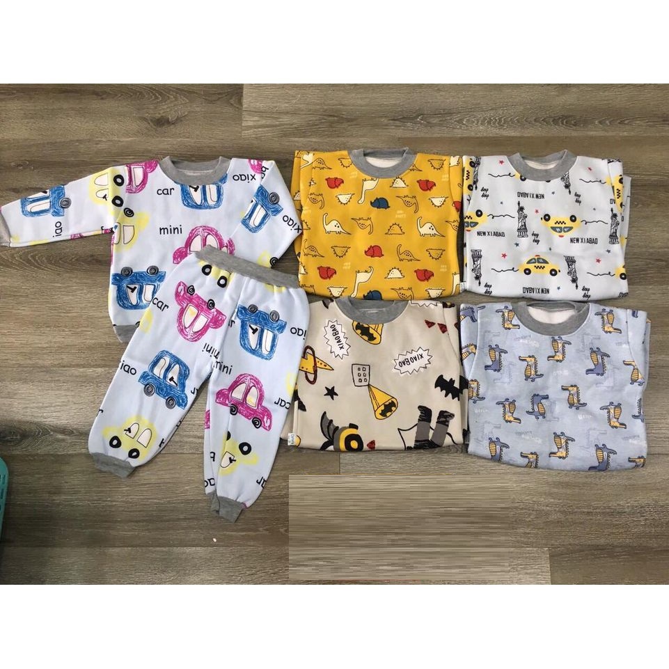 Combo 3 Bộ nỉ cho bé trai/ bé gái họa tiết ngẫu nhiên