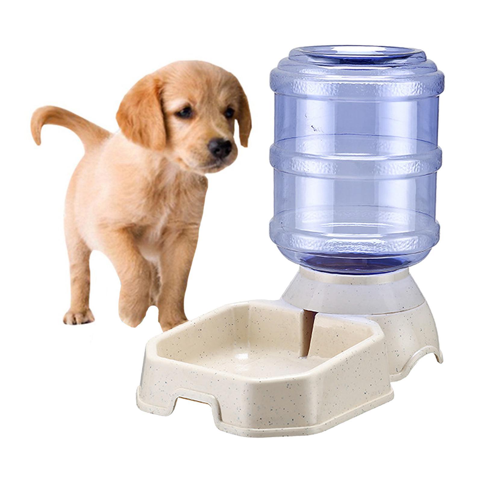 2 Pieces 3.8L Gravity Automatic Pet Water Dispenser Dog Feeder Waterer Dish