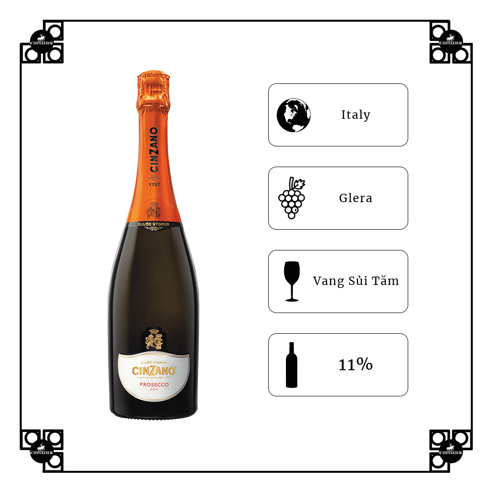 Rượu Vang Sủi Tăm Cinzano Prosecco D.O.C