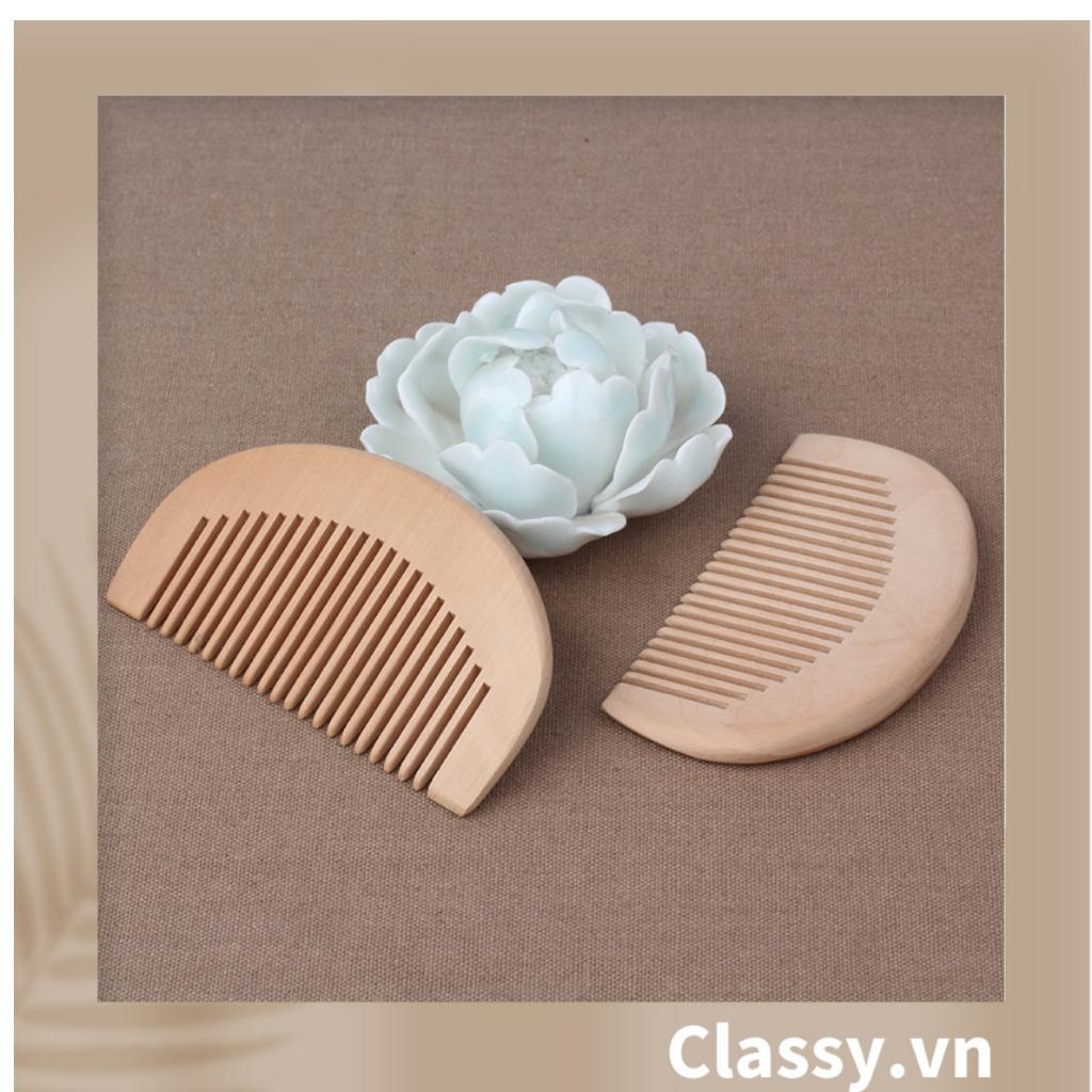 Lược mini Classy Gỗ đào tự nhiên (trơn) - Hàng loại 1 PK311