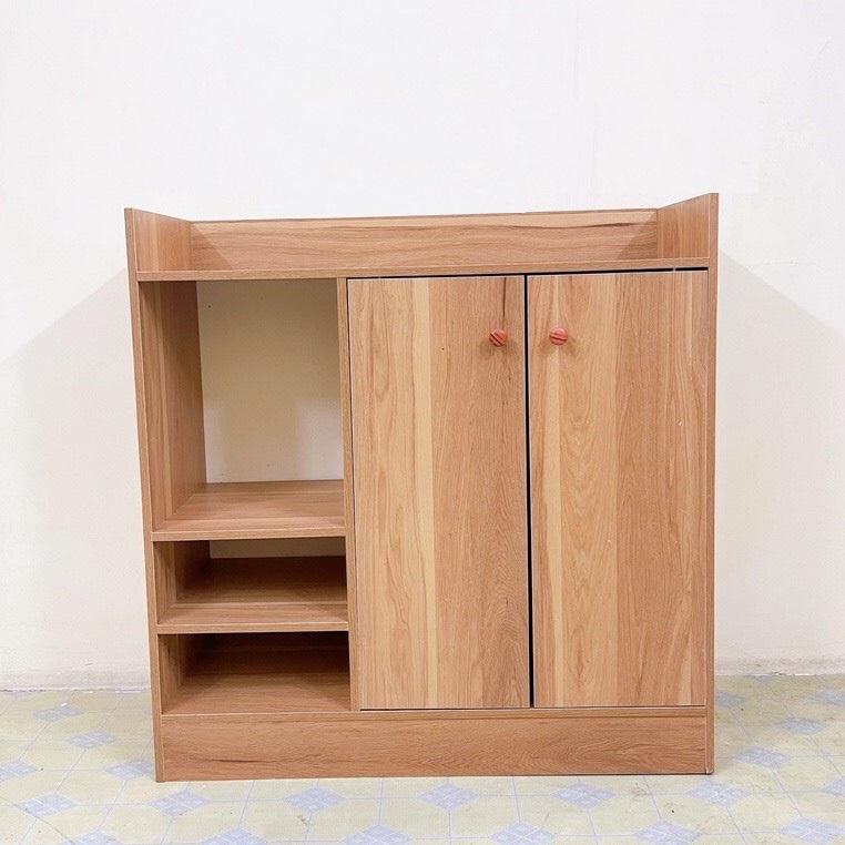 Tủ GỖ 2 GIAN để giày dép , để đồ MÀU NÂU