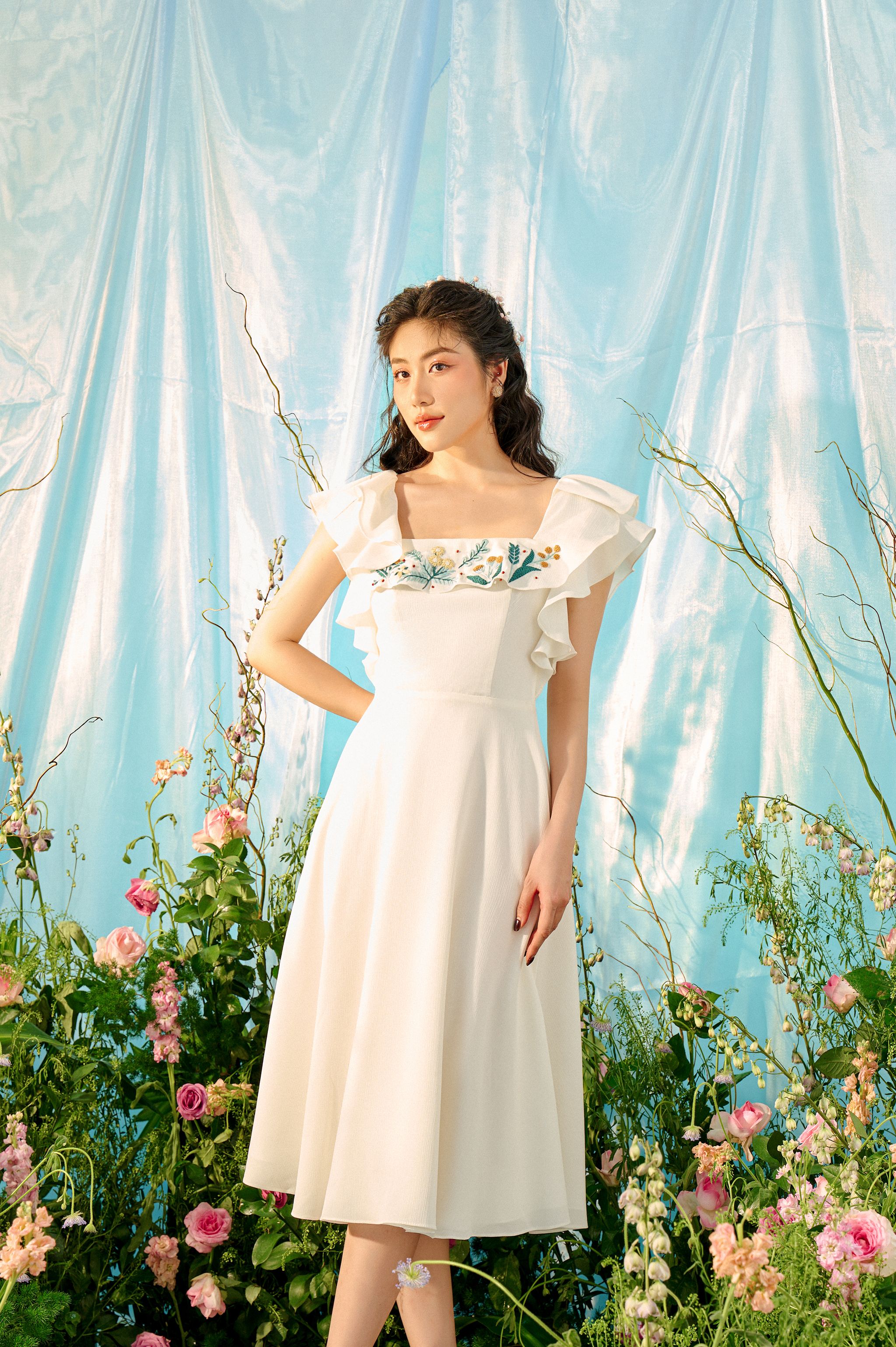 OLV - Đầm Chicory Ruffle Embro Dress