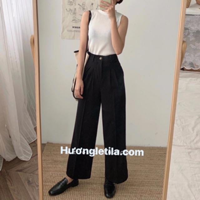 MUA 2 GIẢM 25K_QUẦN ỐNG SUÔNGQuần Ống rộng culottes dáng dài công sở cho người đi làm
