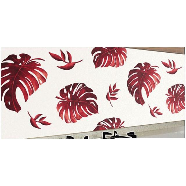Decal dán bếp tráng nhôm chịu nhiệt - Lá Dương Xỉ Nâu Tím