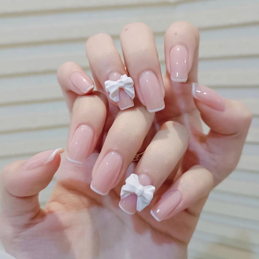 Charm nơ bướm gấu hoa hồng nhí sứ bi nail nửa Yapas khay mix màu và hình, Sticker phụ kiện sắt trang trí móng 3D 5D