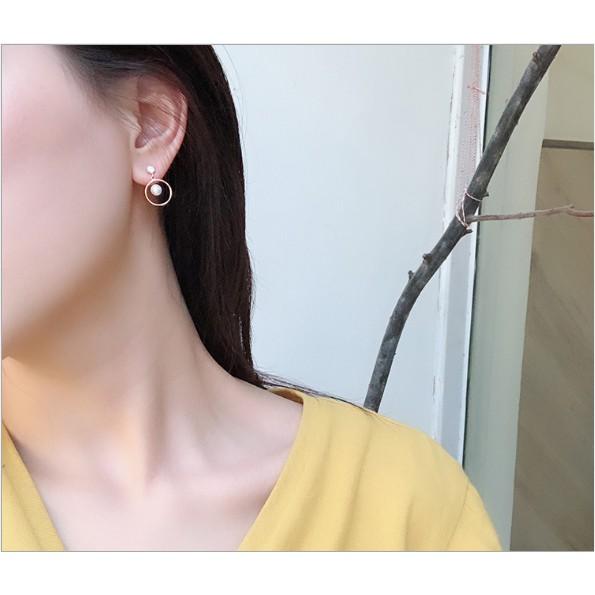 Bông tai Bạc 925 Phong Cách Hàn Quốc - HOA TAI TRÒN MÓC CẤU- ẢNH CHỤP THẬT