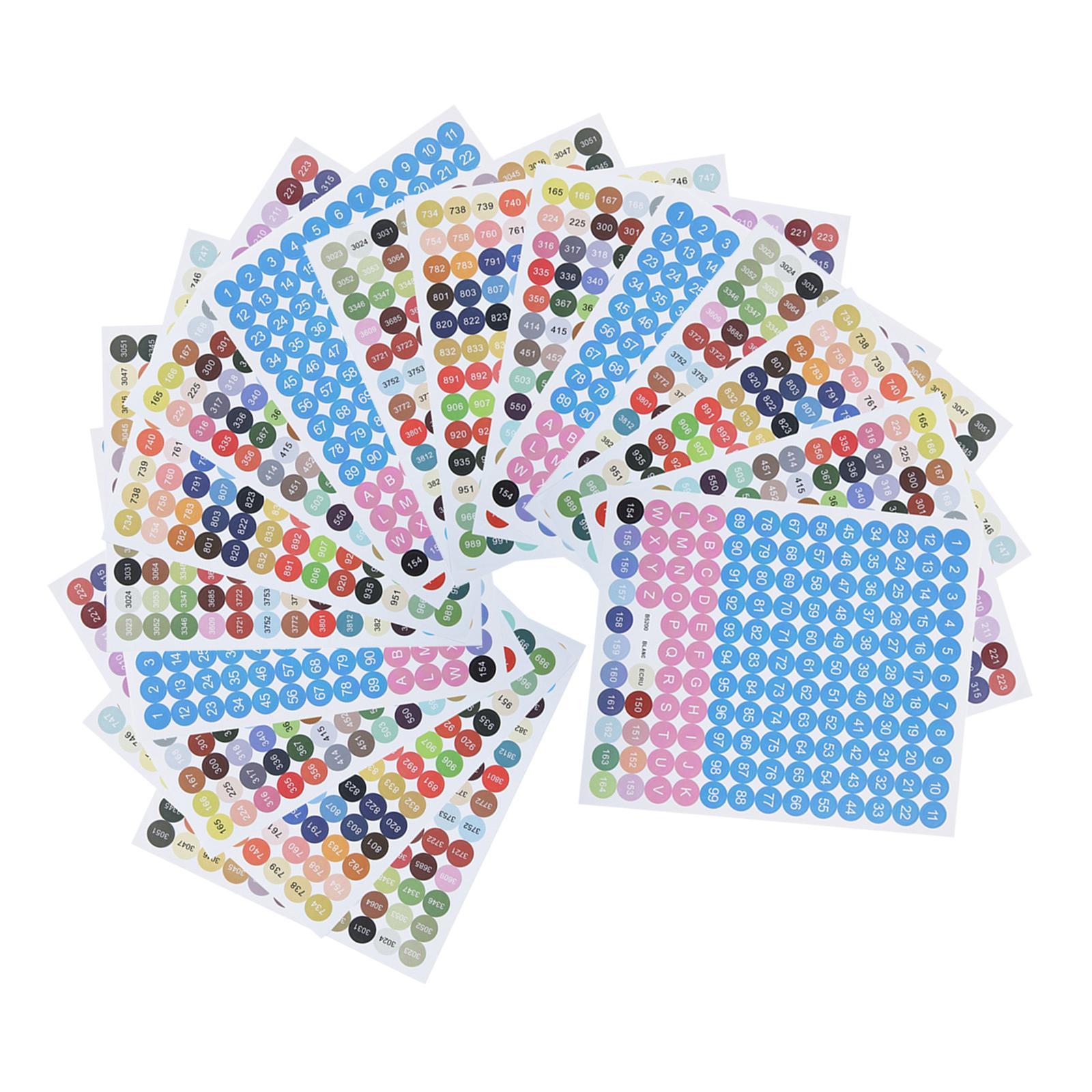 Number stickers colorful