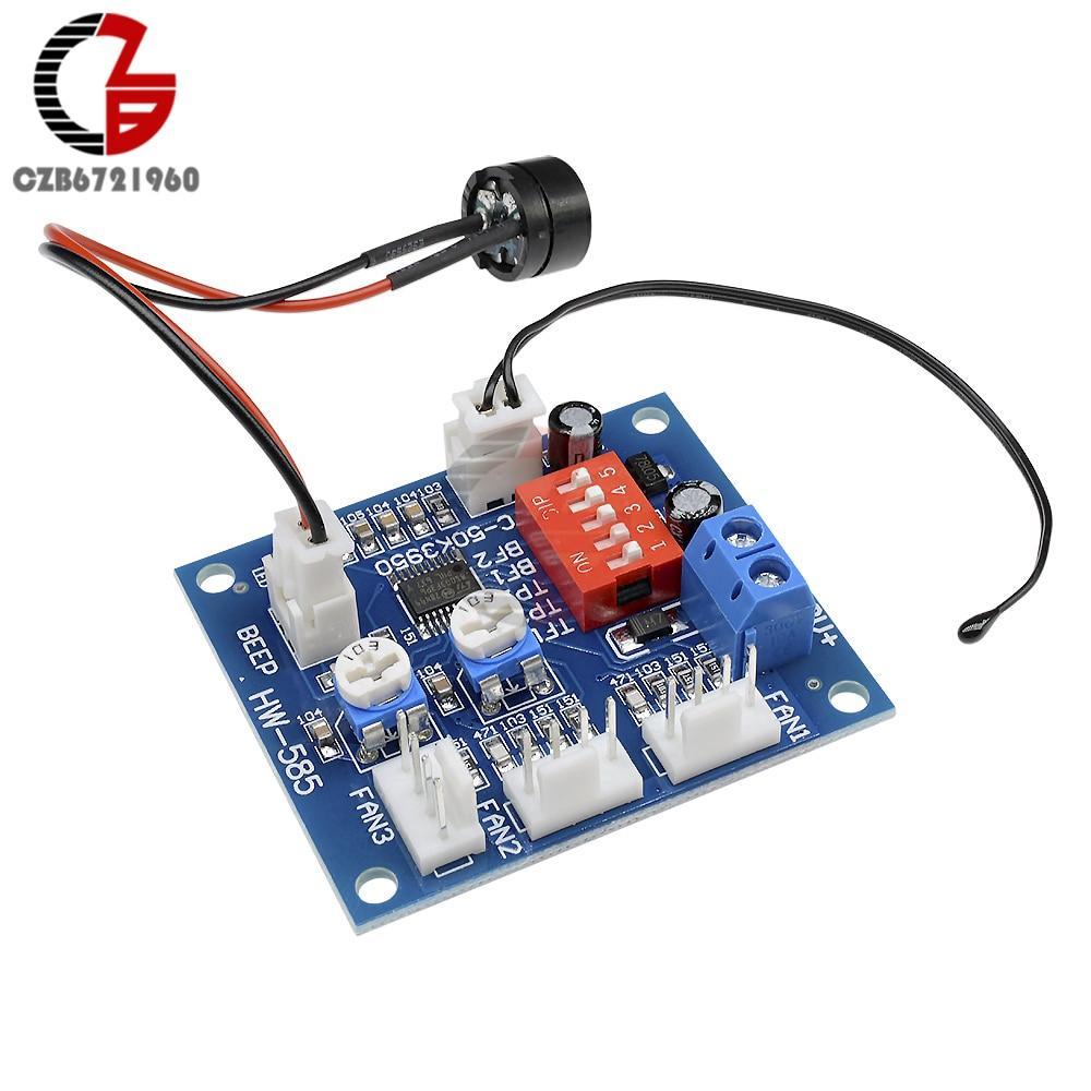 DC 12V PWM PC CPU Fan Temperature Control Speed Controller Module High-Temp Alarm Speed Control