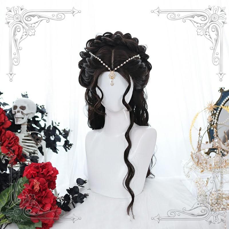 [Sẵn] Wig teen/lolita/cosplay đen BHT071 (tóc giả nguyên đầu xoăn trục) [Miu Cosplay