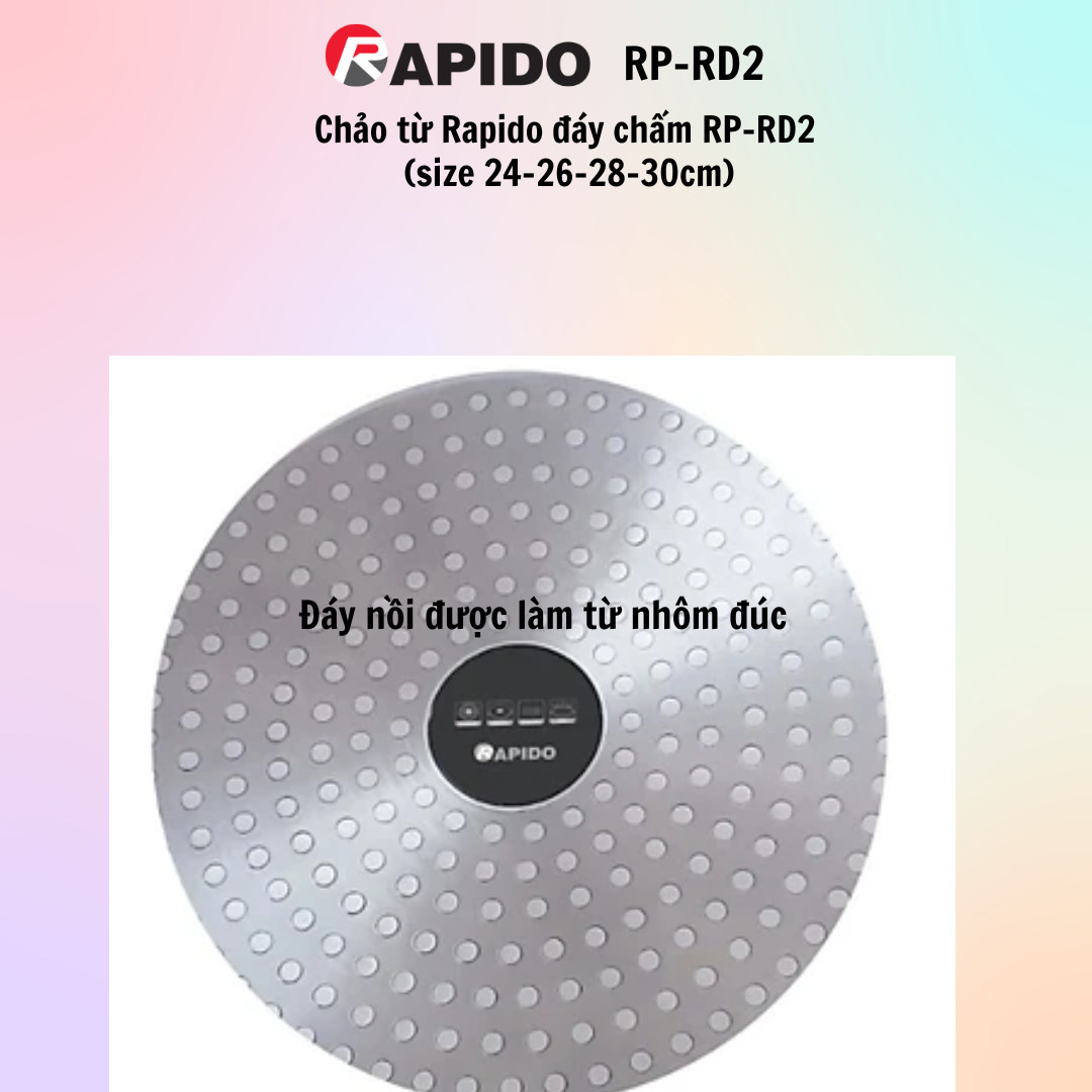 Chảo từ Rapido đáy chấm Rapido RP24-RD2 size 24 - Hàng Chính Hãng - tiện dụng cho gia đình