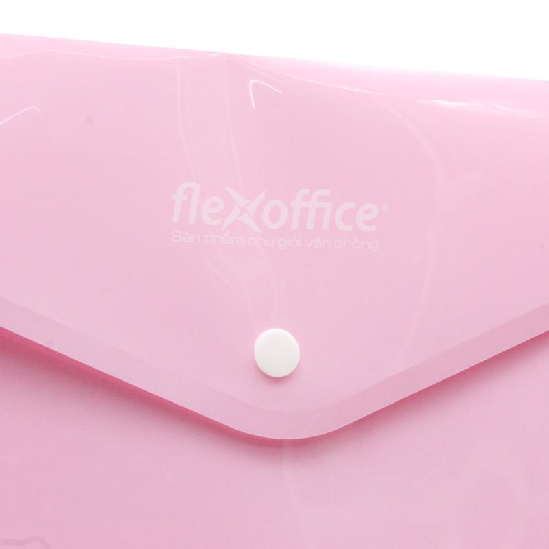 Bìa Nút A4 Flexoffice FO-CBF009 - Hồng Pastel