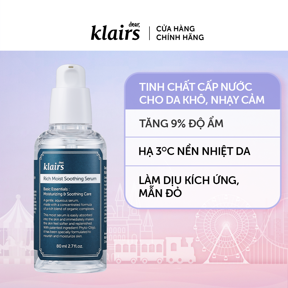 Tinh chất dưỡng da Dear, Klairs Rich Moist Soothing Serum 80ml