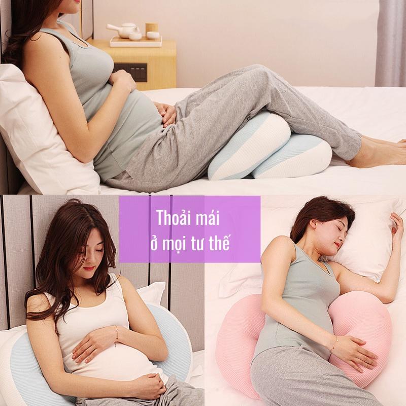 Gối bầu cánh tiên imom giảm đau lưng, nhức mỏi, cải thiện giấc ngủ, nâng đỡ và bảo vệ bụng bầu - GB1