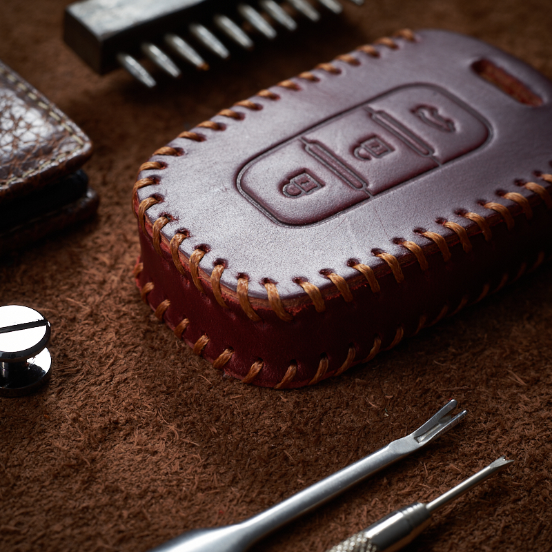 Bao Da Chìa Khóa dành cho Ô Tô Hyundai Tucson 3 Nút Dạng Hộp da bò