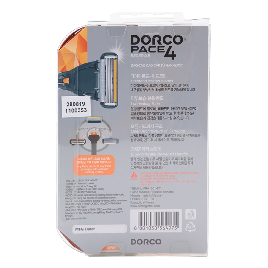 Dao Cạo Râu 4 Lưỡi Dorco Pace 4 FRA 1001-PT