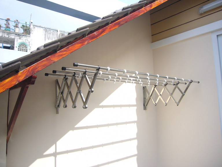 Giàn Phơi Quần Áo Thông Minh Xếp Ngang INOX Cao Cấp Ống 22